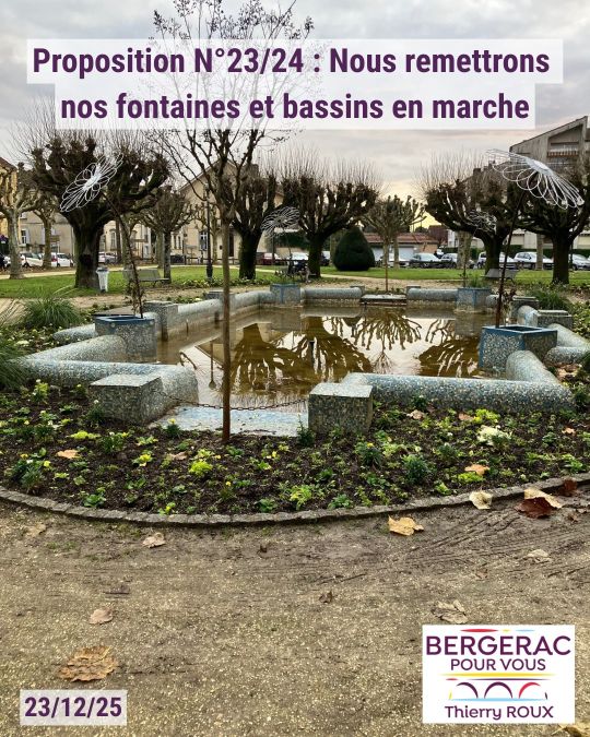 Thierry Roux: Nous remettrons nos fontaines et bassins en marche