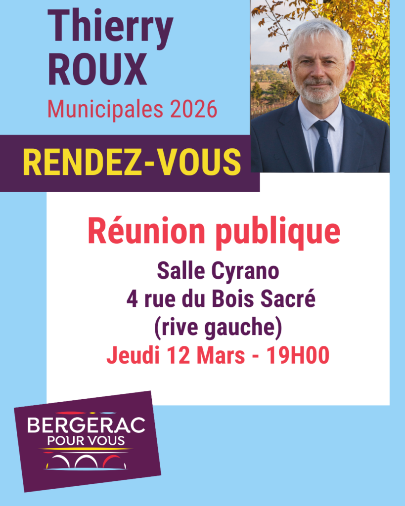 Thierry Roux - réunion publique - salle Cyrano - 12 Mars 2026